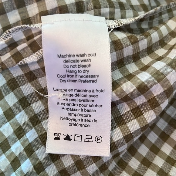 Veronica Beard Jeans Women’s Tenille Olive White Plaid Sleeveless Blouse Medium - Picture 15 of 15